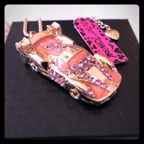 Betsey Johnson Jewelry - Race Car Pink Gold Necklace Betsey Johnson new